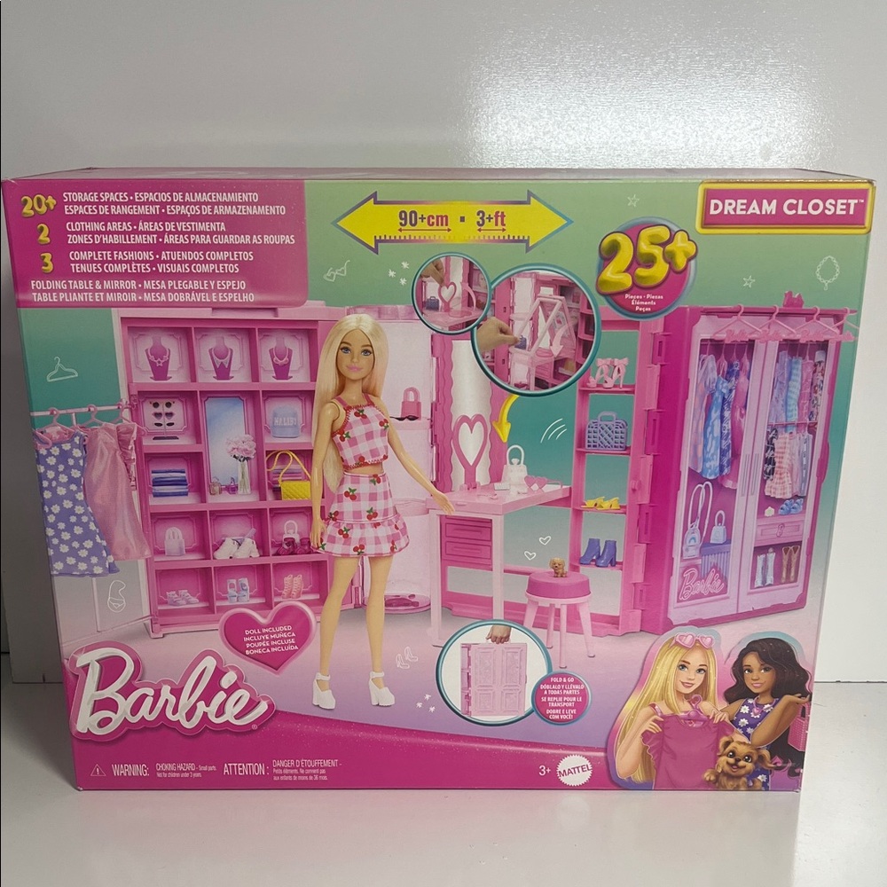 Barbie Fashion Closet with Pink and Purple Accessories